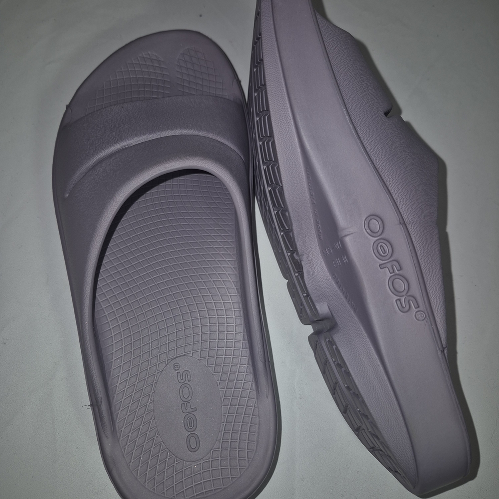 Oofos Purple Slide Sandals